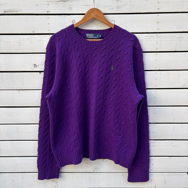 Polo 폴로 울 케이블 꽈배기 니트