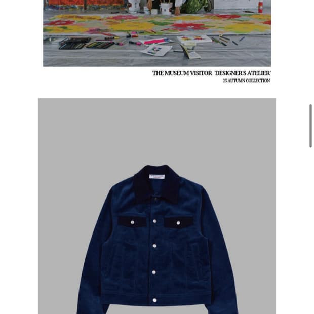 더뮤지엄비지터 네이비 트러커자켓 s