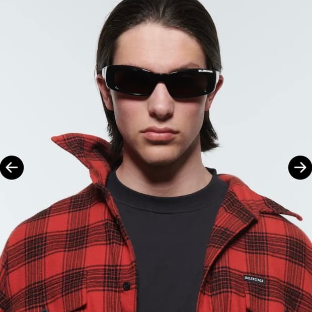 [ OS ] 발렌시아가 프론트 로고 렉탱글 선글라스 블랙