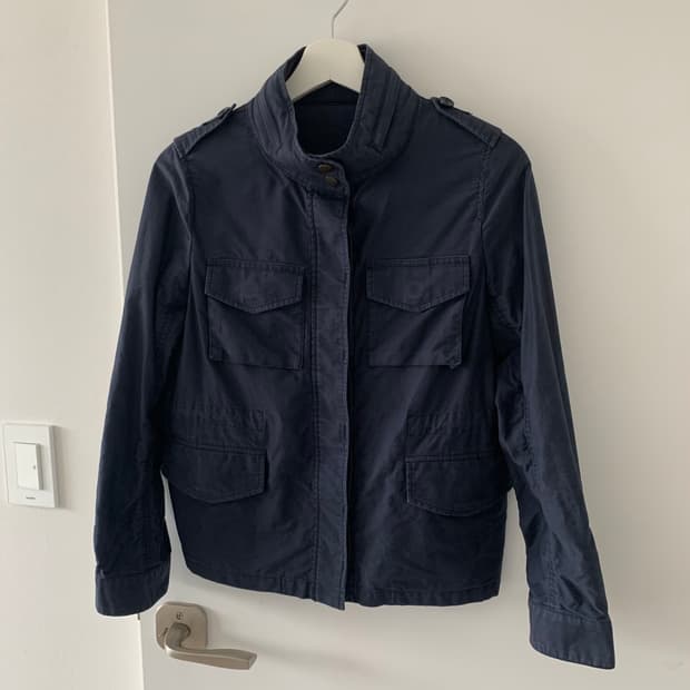 네이비 코튼 자켓