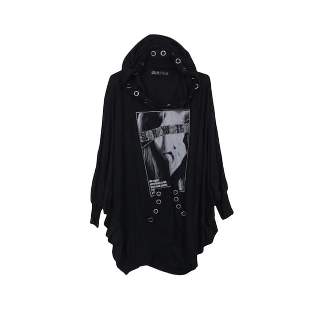 [Vintage] Rock Chic Eyelet Hoodie Dress