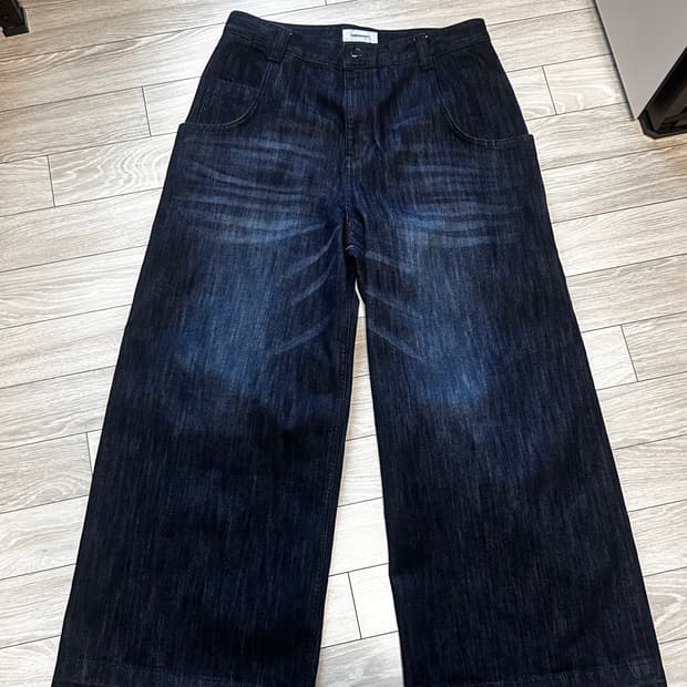 999휴머니티 빅 포켓 배기 진 (인디고 원 워시)