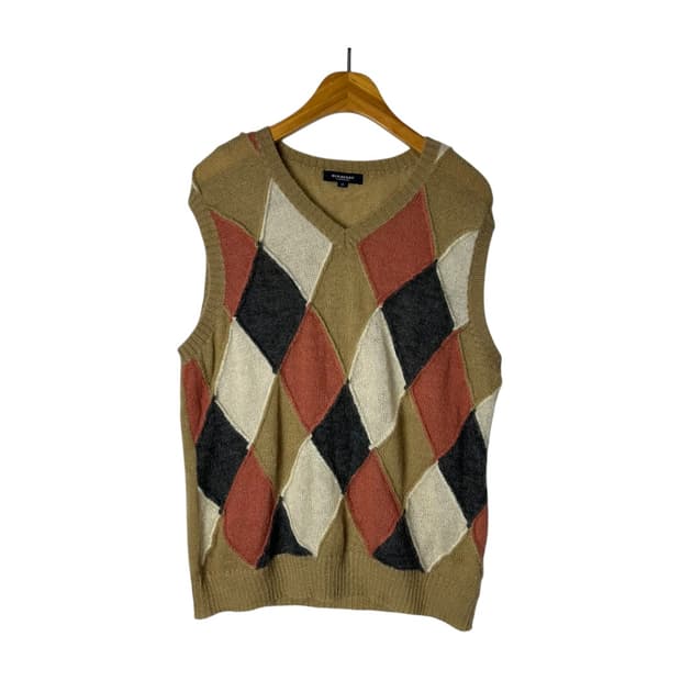 [BURBERRY] 버버리 런던 아가일 브이넥 니트 베스트