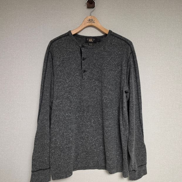 RRL 더블알엘 사선 헨리넥 티셔츠 L