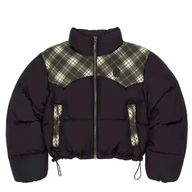 스컬프터 체크 패딩 블랙 M