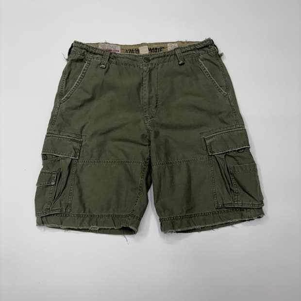 아베크롬비 앤 피치 카키 빈티지 카고 쇼츠 반바지 