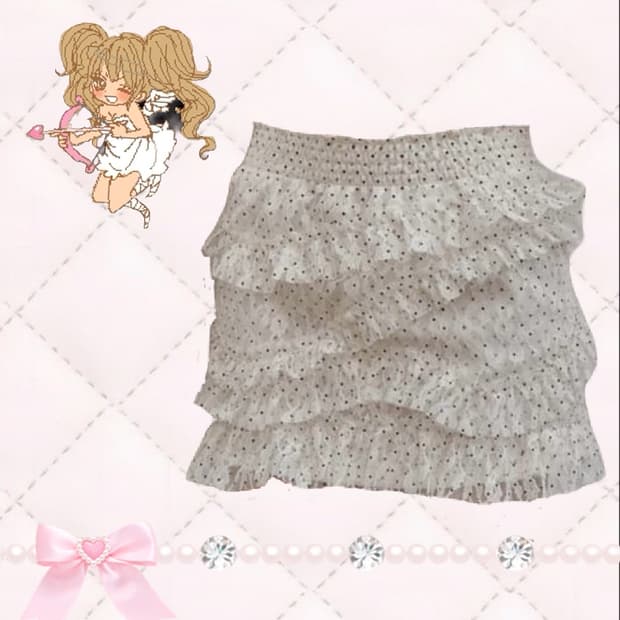 세틀포문 도트 프릴 스커트 settle for moon y2k 빈티지