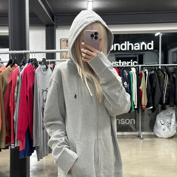 폴로 써멀 스웻 후드 집업