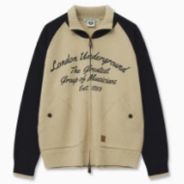 런던언더그라운드 Zip Up Knit Cardigan_Navy