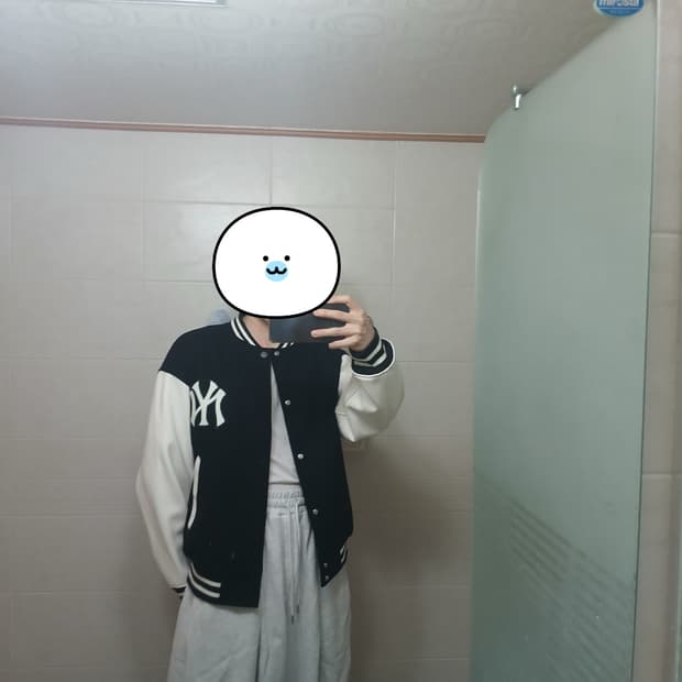 MLB 베이직 바시티 모직 울 가죽 누빔 야구잠바 패딩 자켓