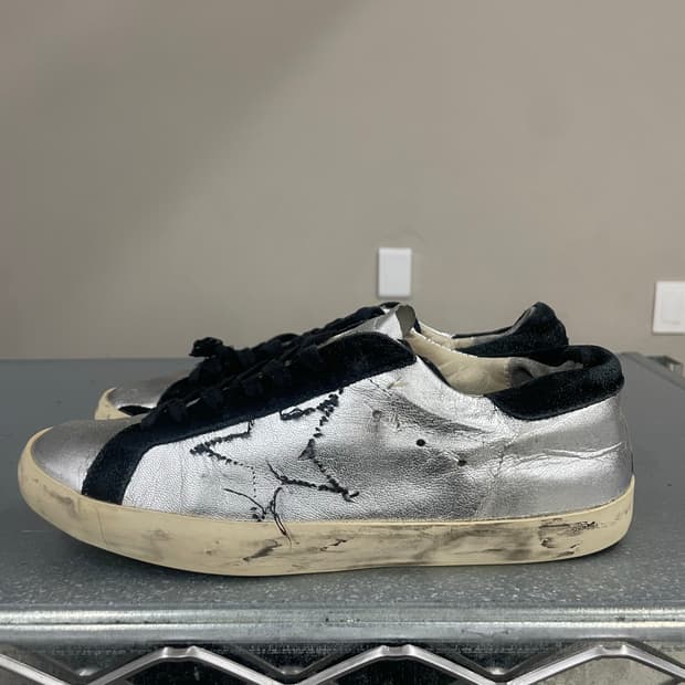 골든구스 슈퍼스타 메탈릭실버 40