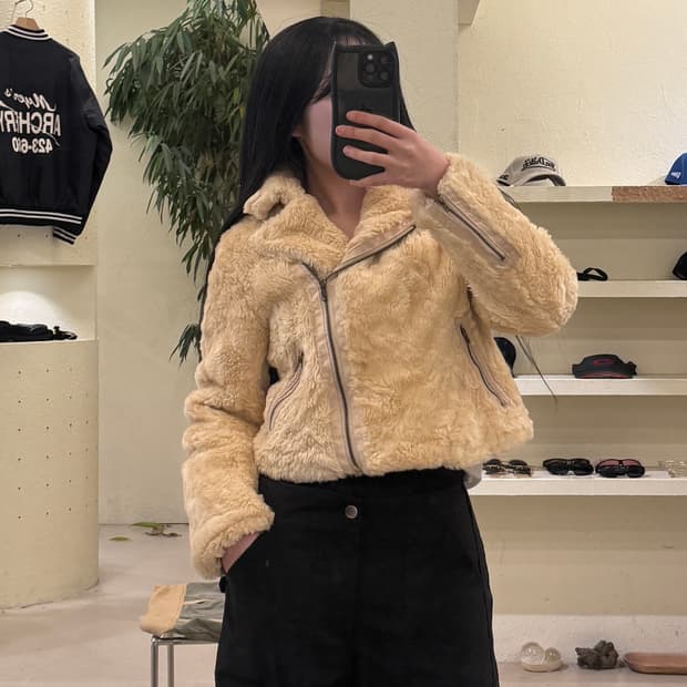 퍼 무스탕 스타일 숏 자켓 U207