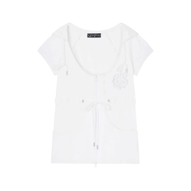 eessay BEL ZIP-UP HOODIE - WHITE