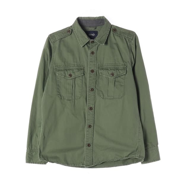 SPAO 워크웨어 투포켓 밀리터리 셔츠 L