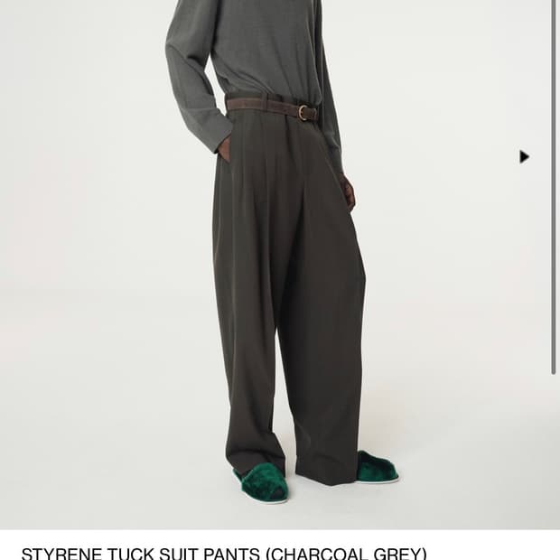 렉토 스티렌 턱 슬랙스 차콜그레이 M 새상품 판매