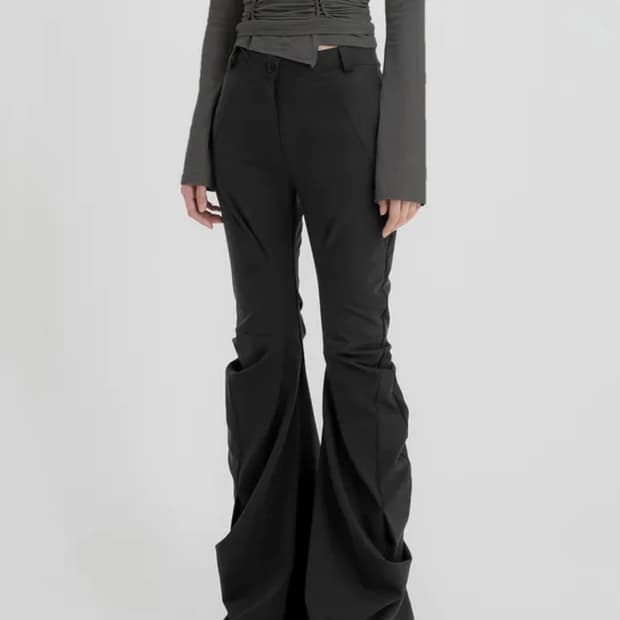 플레어업 드레이프 팬츠 Asymmetrical Drape Pants