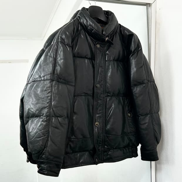 Cencini 양가죽 덕다운 푸퍼 패딩