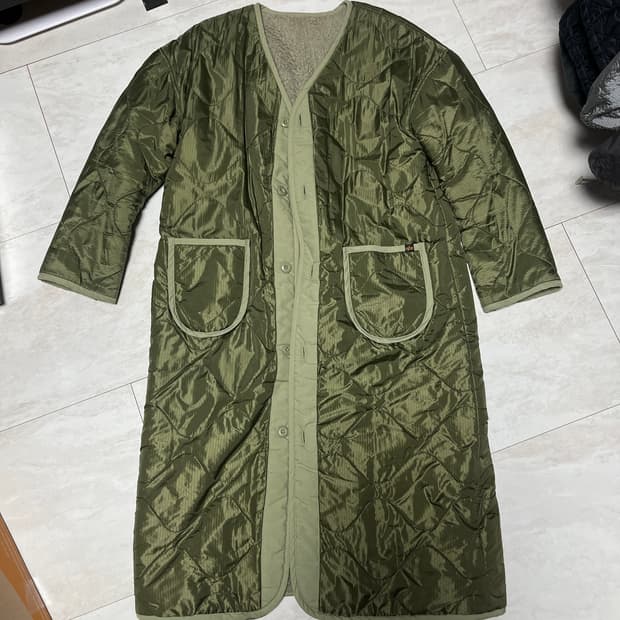 알파인더스트리 빔즈보이 콜라보 리버시블 보아 퀄팅 M65 롱라이너자켓 양