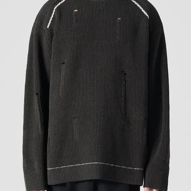 새옷 준지 데미지드 디스트레스드 니트