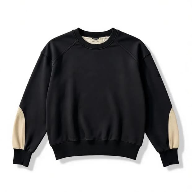 애프터프레이 스웨이드 패치 패널 블랙 맨투맨 스웨트셔츠 S