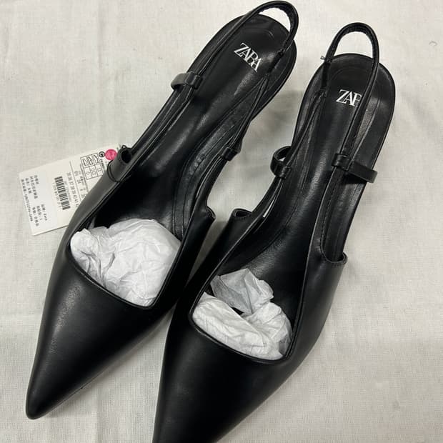 자라 스틸레토 슬링백 힐
