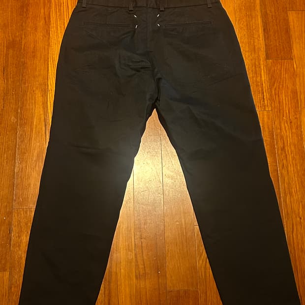 마르지엘라 18ss 백사틴 오피서 팬츠 블랙