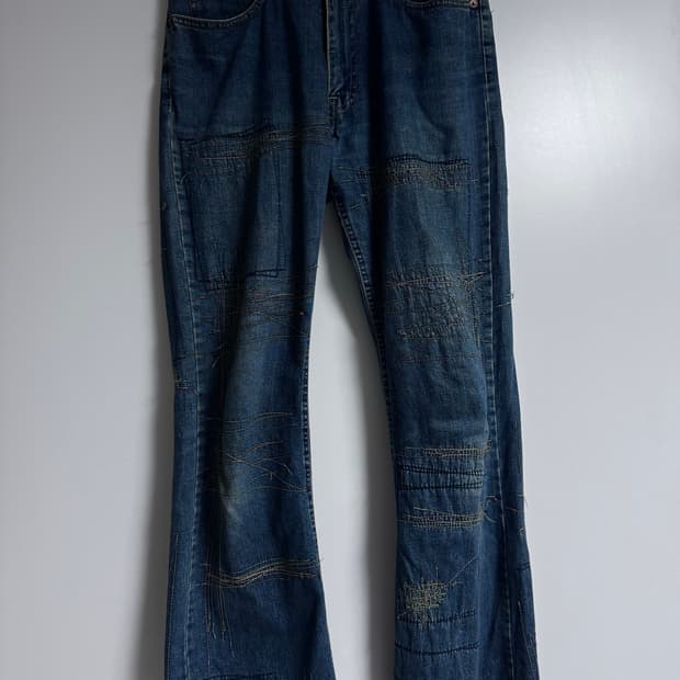 히스테릭 글래머 KINKY Jeans 스티치 데님