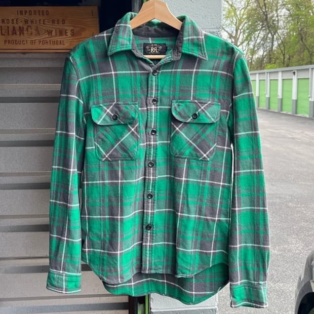 RRL 더블알엘 헤비 플란넬 체크 워크셔츠