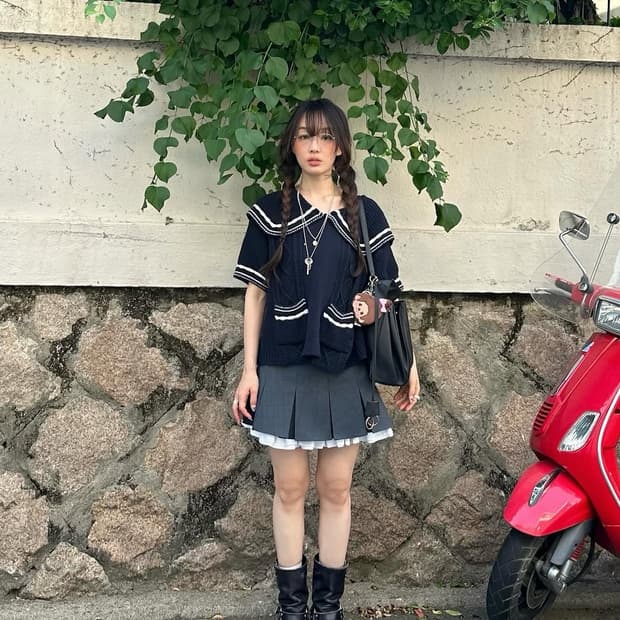 플레따 세일러 카라 니트