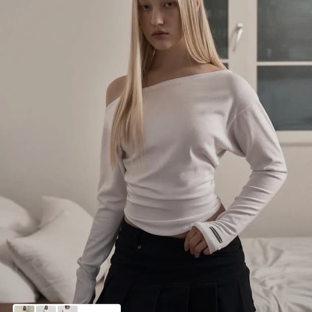 플리즈노팔로우 플노팔 모니카 플리츠 스커트 블랙