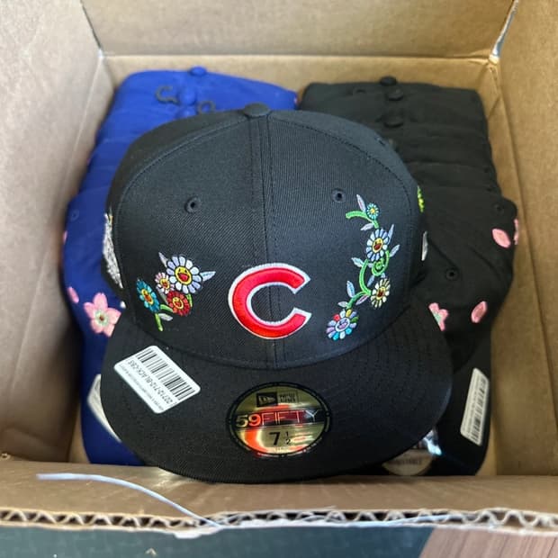 타카시 무라카미 도쿄 시리즈 컵스 모자 블랙 7 1/2 사이즈