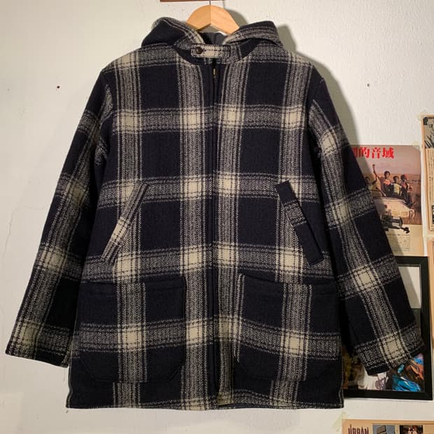 45rpm 울 체크 집업 코트