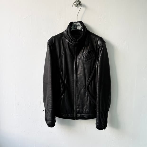 캘빈클라인 램스킨 바이커 레더 블루종 