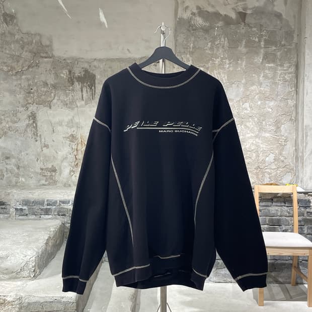 펠레 펠레 블랙 올드 스쿨 오버 스웻 셔츠