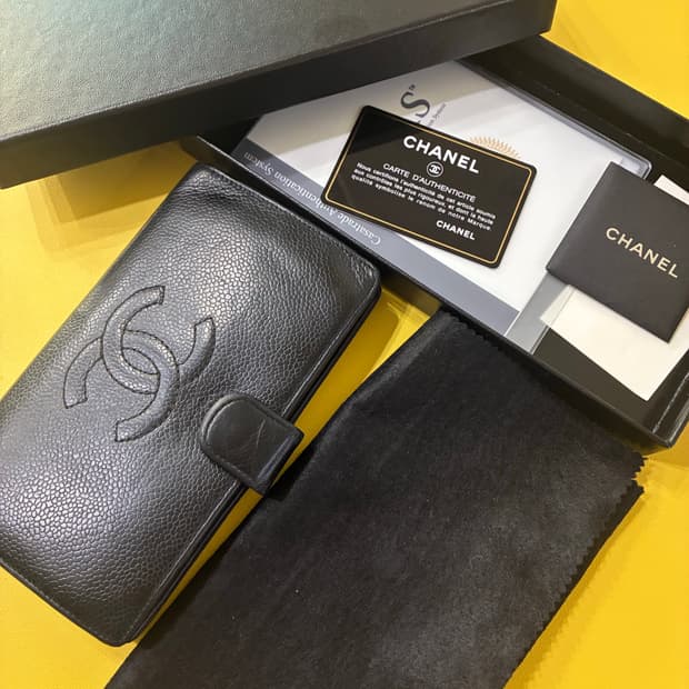 풀세트) 샤넬 블랙 캐비어 타임리스 장지갑 빈티지 시리얼 11번대