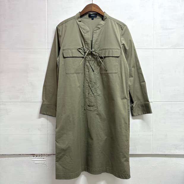 Theory Jullitah Poplin 띠어리 카키 셔츠 원피스 