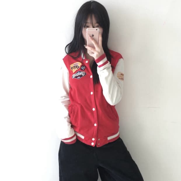 에비수 멀티 와펜 바시티 자켓