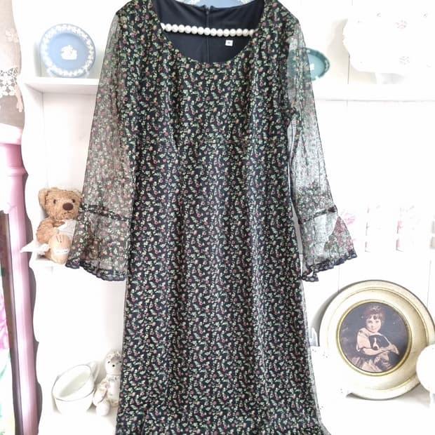  ANNA SUI (안나수이) 빈티지 플라워 쉬폰 원피스 