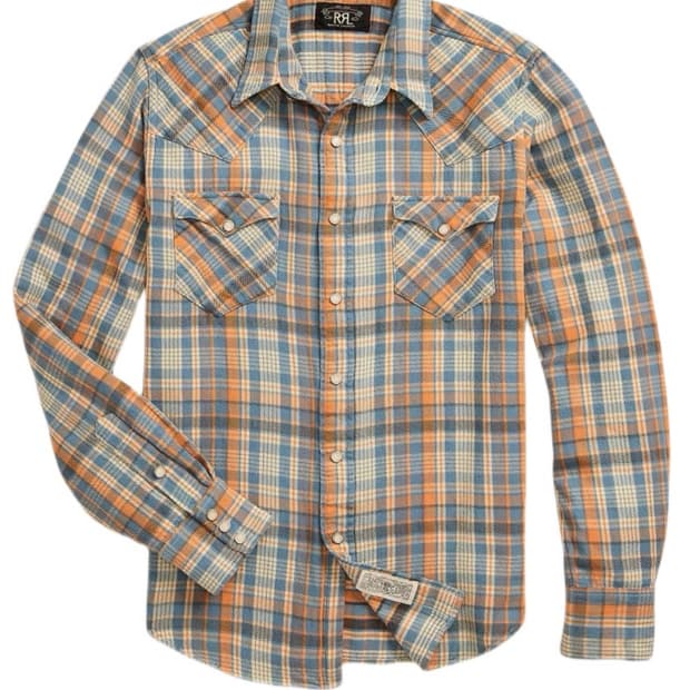 RRL 더블알엘 슬림핏 플래드 트윌 웨스턴 셔츠 XL