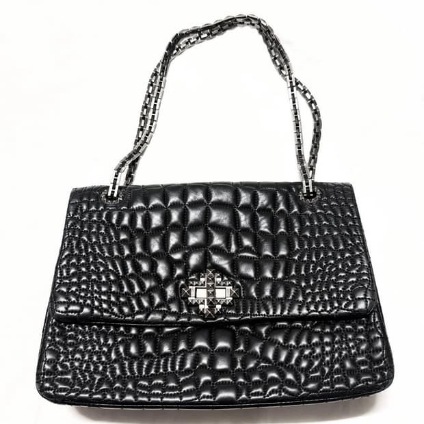 랑방 - 패턴 엠보스드 레더 백