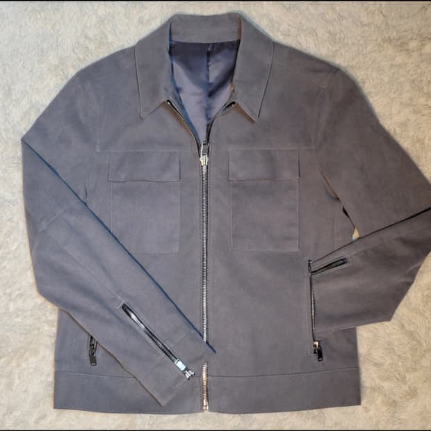 [마마가리] 트러커 자켓 (회색 & 민트, 44 사이즈)