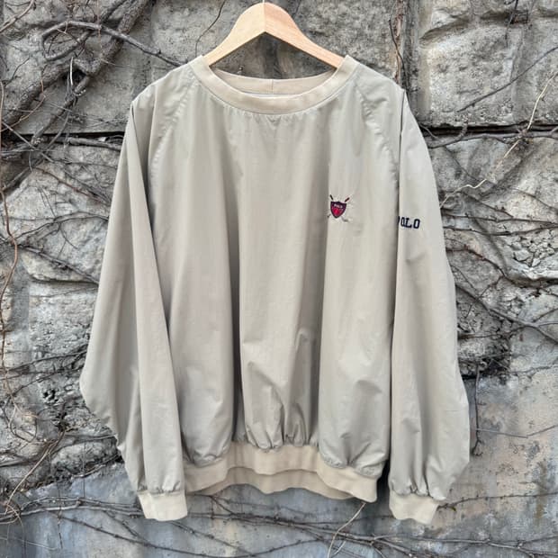 폴로 랄프로렌 빈티지 바람막이 나일론 웜업 맨투맨 L