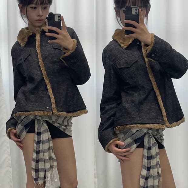  🎸다크 그레이 데님 쉐르파 자켓🎸