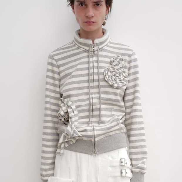 오픈와이와이 APPLIQUÉ ZIPUP JACKET, GRAY 집업