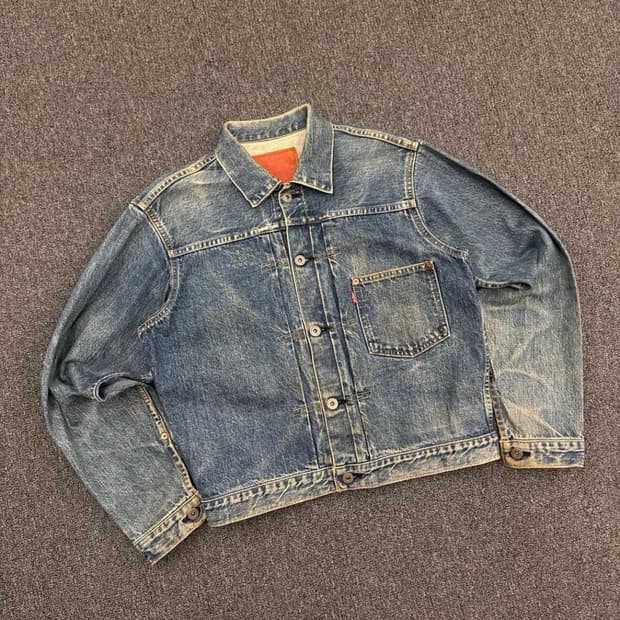 38) 90's 리바이스 빈티지 워싱 빅E 71506 1st 데님자켓