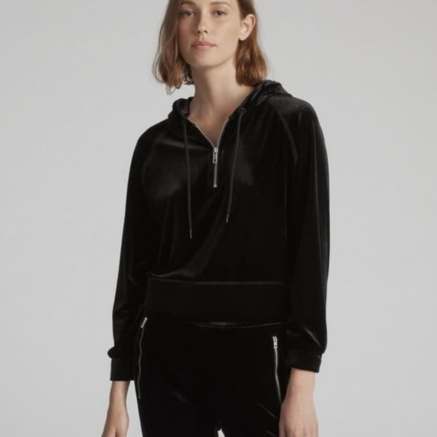 (국내매장) 랙앤본(rag&bone) 벨벳 하프 빅후드 크롭 셋트