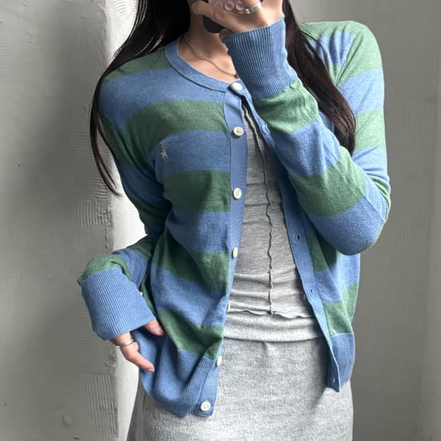 Polo 폴로 랄프로렌 QR신형 단가라패턴 유넥 가디건