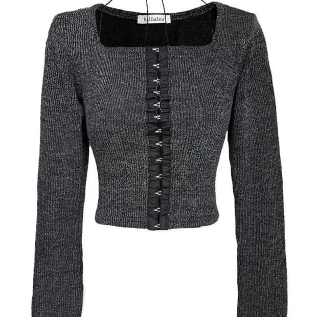 벨리아르 스퀘어넥 후크 가디건