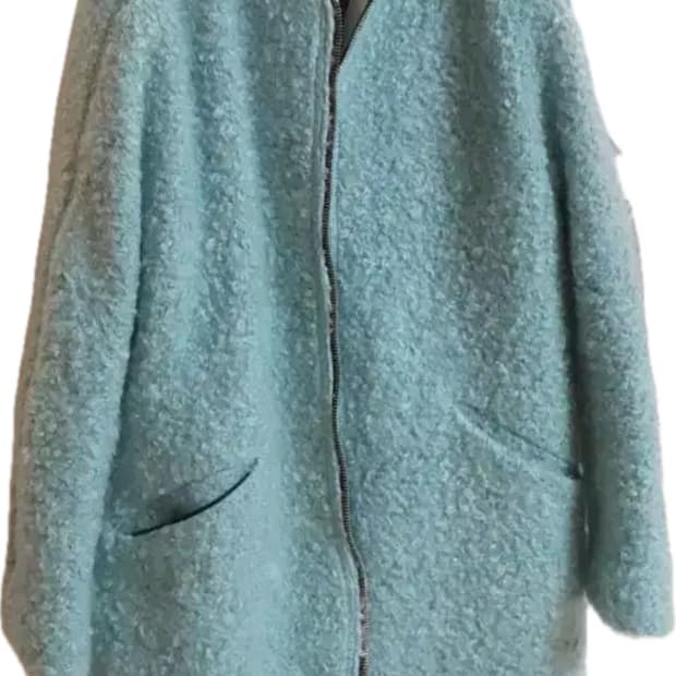 zara 민트컬러 시어링 지퍼코트