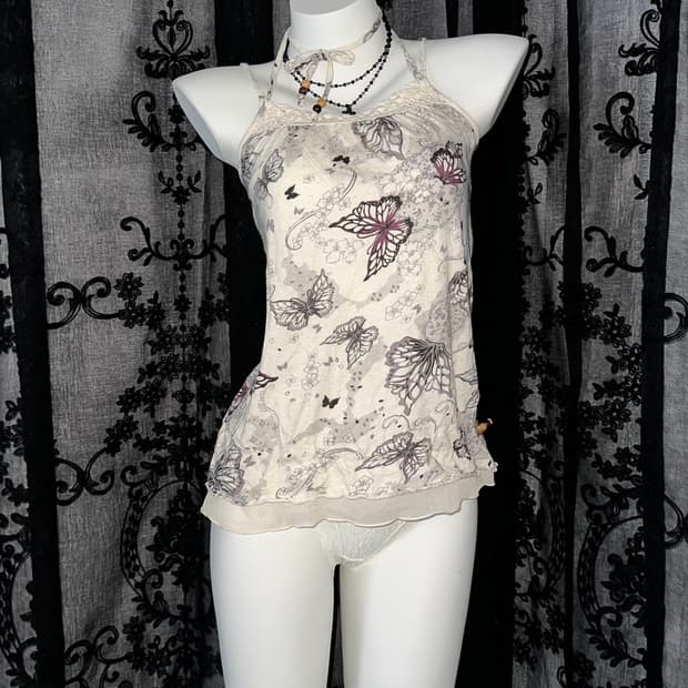 Oriental Butterfly Halterneck Slip